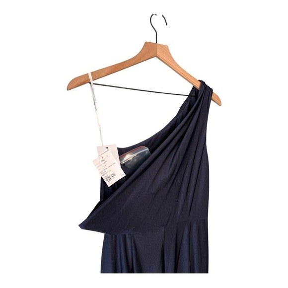 CYNTHIA & SAHAR PORTIA STYLE CS104 One Shoulder Mermaid Gown Midnight Navy - Picture 12 of 16